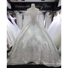 2017 Gorgeous Off Shoulder Rhinestone Beaded Cinderella Wedding Dress